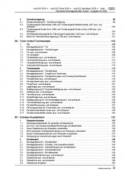 Audi Q3 Typ F3 ab 2019 Karosserie Montagearbeiten Außen Reparaturanleitung PDF