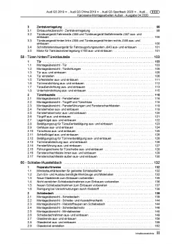 Audi Q3 Typ F3 ab 2019 Karosserie Montagearbeiten Außen Reparaturanleitung