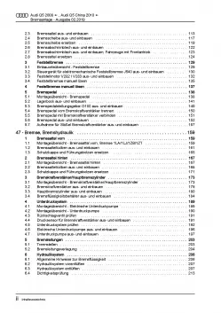 Audi Q5 Typ 8R 2008-2017 Bremsanlagen Bremsen System Reparaturanleitung PDF