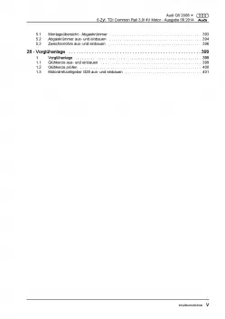 Audi Q5 8R 2008-2017 6-Zyl. 3,0l Dieselmotor TDI 239 PS Reparaturanleitung PDF