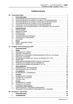 Audi Q5 Typ FY ab 2016 Elektrische Anlage Elektrik Systeme Reparaturanleitung