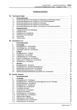 Audi Q5 Typ FY ab 2016 Karosserie Montagearbeiten Außen Reparaturanleitung PDF