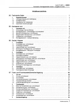 Audi Q7 Typ 4L 2005-2015 Karosserie Montagearbeiten Außen Reparaturanleitung PDF