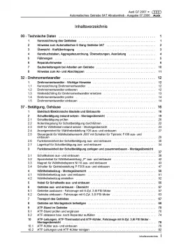 Audi Q7 Typ 4L 2005-2015 6 Gang Automatikgetriebe 09T 4WD Reparaturanleitung PDF