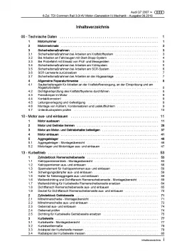 Audi Q7 4L (05-15) 6-Zyl. Dieselmotor 204-245 PS Mechanik Reparaturanleitung PDF