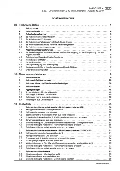 Audi Q7 4L (05-15) 8-Zyl. Dieselmotor 326-340 PS Mechanik Reparaturanleitung PDF