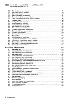 Audi R8 Typ 42 2006-2015 Bremsanlagen Bremsen System Reparaturanleitung