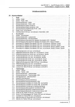Audi R8 Typ 42 2006-2015 Radio Navigation Kommunikation Reparaturanleitung