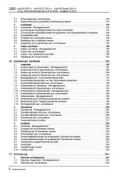 Audi R8 Typ 42 2006-2015 10-Zyl. 5,2l Benzinmotor 525-570 PS Reparaturanleitung