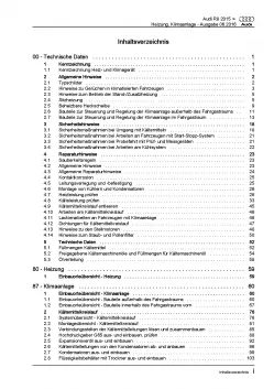 Audi R8 Typ 4S ab 2015 Heizung Belüftung Klimaanlage Reparaturanleitung PDF