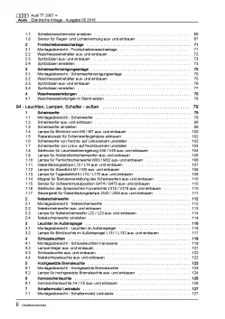 Audi TT 8J 2006-2014 Elektrische Anlage Elektrik Systeme Reparaturanleitung PDF