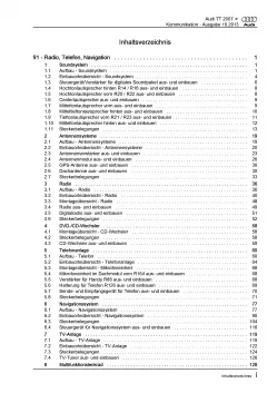 Audi TT Typ 8J 2006-2014 Radio Navigation Kommunikation Reparaturanleitung PDF