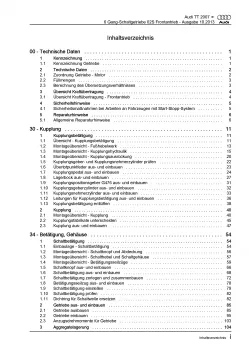 Audi TT 8J 2006-2014 6 Gang Schaltgetriebe 02S Kupplung Reparaturanleitung PDF