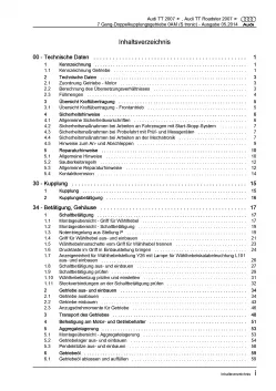 Audi TT 8J 2006-2014 7 Gang Automatikgetriebe DSG DKG 0AM Reparaturanleitung PDF