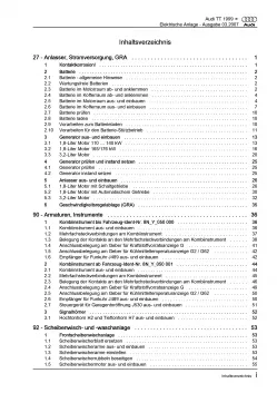 Audi TT 8N 1998-2006 Elektrische Anlage Elektrik Systeme Reparaturanleitung PDF