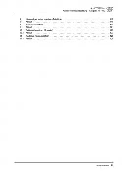 Audi TT Typ 8N 1998-2006 Karosserie Unfall Instandsetzung Reparaturanleitung PDF