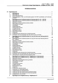 Audi TT Typ 8N 1998-2006 Eigendiagnose Elektrische Anlage Reparaturanleitung