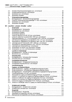 Audi TT Typ FV ab 2014 Elektrische Anlage Elektrik System Reparaturanleitung PDF