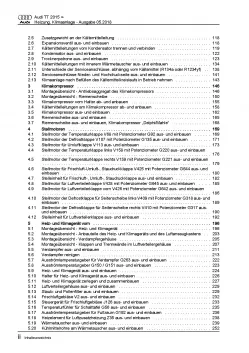 Audi TT Typ 8S FV ab 2014 Heizung Belüftung Klimaanlage Reparaturanleitung PDF