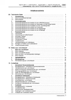 Audi TT 8S ab 2014 Instandsetzung 4-Zyl. 2,0l Benzinmotor Reparaturanleitung PDF