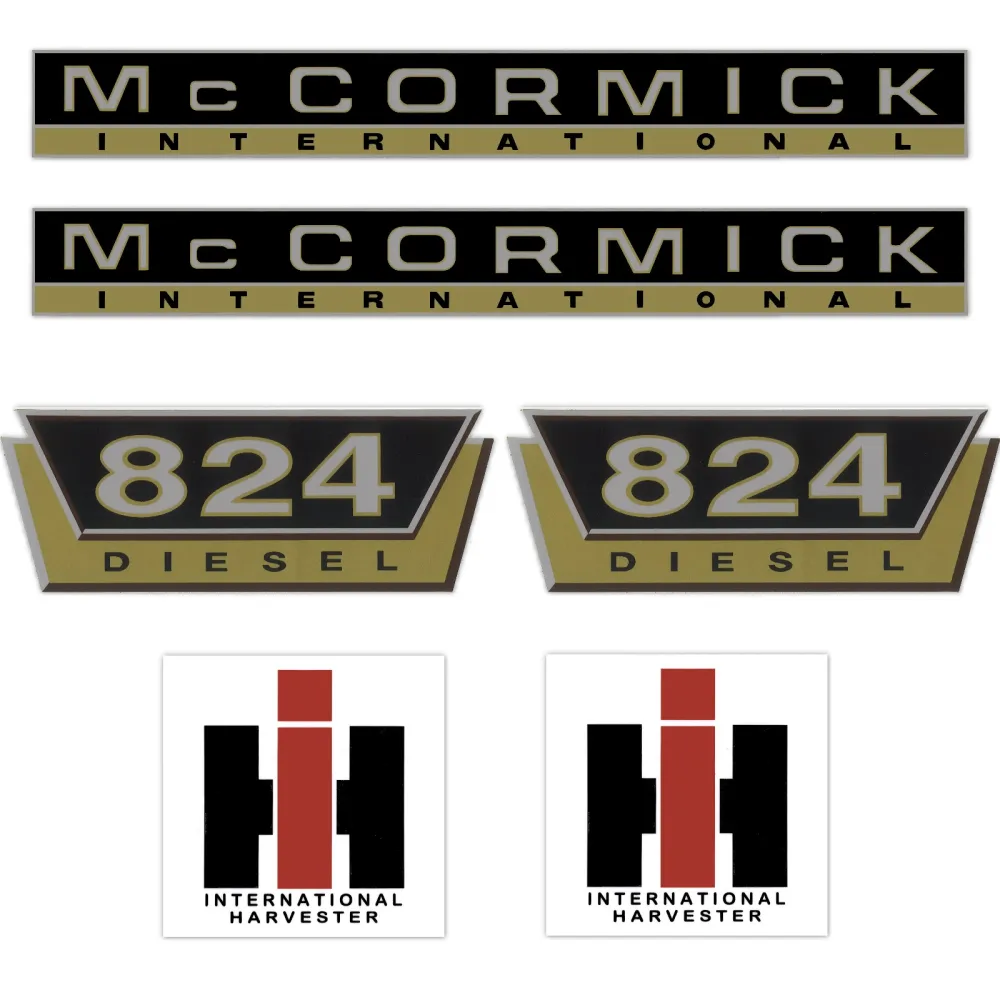 IHC McCormick 824 Diesel Gold Groß - Traktor Schlepper Aufkleber Klebefolie