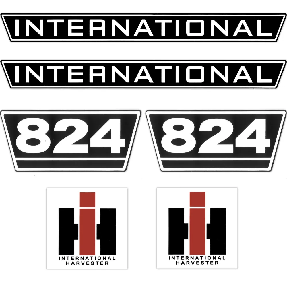 IHC International 654 Schwarz Weiß Groß Schlepper Traktor Aufkleber Klebefolie