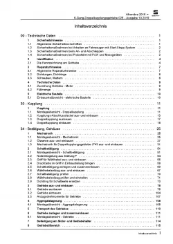 SEAT Alhambra 71 ab 2015 6 Gang Automatikgetriebe DKG 02E Reparaturanleitung PDF