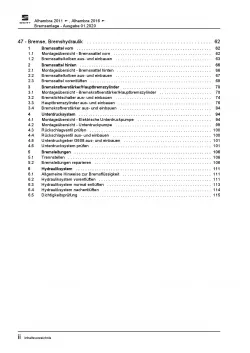 SEAT Alhambra Typ 7N 2010-2015 Bremsanlagen Bremsen System Reparaturanleitung
