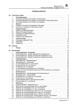 SEAT Alhambra 7N 2010-2015 Heizung Belüftung Klimaanlage Reparaturanleitung PDF