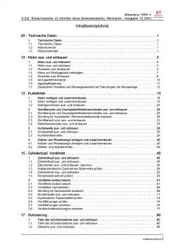 SEAT Alhambra 7V (95-10) 2,0l Benzinmotor 115 PS Mechanik Reparaturanleitung PDF