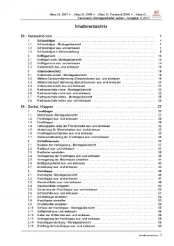 SEAT Altea 5P5 2006-2015 Karosserie Montagearbeiten Außen Reparaturanleitung PDF