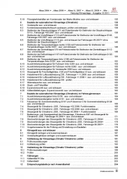 SEAT Altea Typ 5P5 2006-2015 Heizung Belüftung Klimaanlage Reparaturanleitung