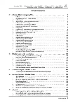 SEAT Arosa Typ 6H (97-04) Allgemeine Infos Elektrische Anlage Reparaturanleitung