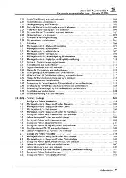 SEAT Ateca Typ KH ab 2016 Karosserie Montagearbeiten Innen Reparaturanleitung