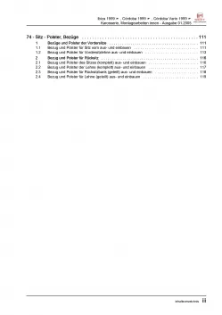 SEAT Cordoba 6K (99-02) Karosserie Montagearbeiten Innen Reparaturanleitung PDF