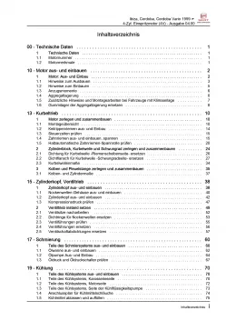 SEAT Cordoba 6K (99-02) 4-Zyl. 1,4l Benzinmotor 75-100 PS Reparaturanleitung PDF