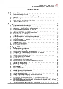 SEAT Cordoba Typ 6L 2002-2008 5 Gang Schaltgetriebe 02T Reparaturanleitung PDF