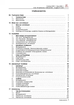 SEAT Cordoba 6L 2002-2008 4-Zyl. 1,6l Benzinmotor 105 PS Reparaturanleitung PDF