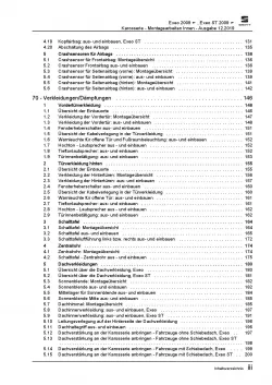 SEAT Exeo Typ 3R 2008-2013 Karosserie Montagearbeiten Innen Reparaturanleitung