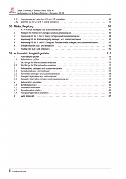 SEAT Ibiza Typ 6K 1999-2002 4 Gang Automatikgetriebe 01M Reparaturanleitung PDF