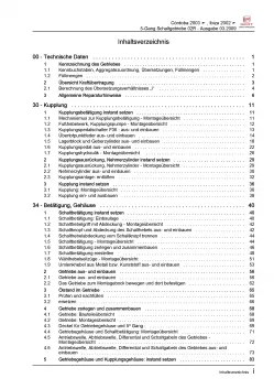 SEAT Ibiza 6L (01-08) 5 Gang Schaltgetriebe 02R Kupplung Reparaturanleitung PDF