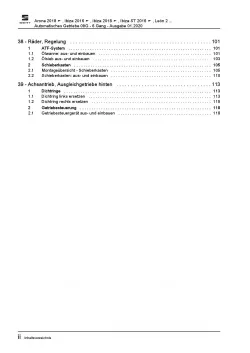 SEAT Ibiza Typ 6P 2015-2017 6 Gang Automatikgetriebe 09G Reparaturanleitung PDF