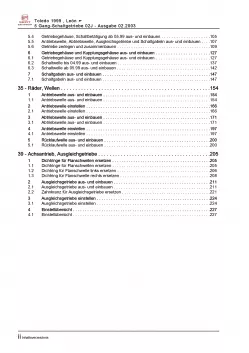 SEAT Leon 1M 1999-2006 5 Gang Schaltgetriebe 02J Kupplung Reparaturanleitung PDF