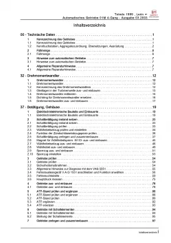 SEAT Leon Typ 1M 1999-2006 4 Gang Automatikgetriebe 01M Reparaturanleitung PDF