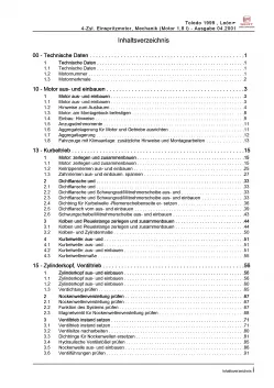 SEAT Leon 1M 1999-2006 4-Zyl. Benzinmotor 180 PS Mechanik Reparaturanleitung PDF