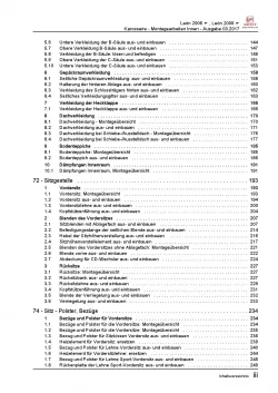 SEAT Leon 1P 2005-2012 Karosserie Montagearbeiten Innen Reparaturanleitung PDF