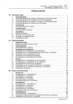 SEAT Leon Typ KL ab 2019 Bremsanlagen Bremsen System Reparaturanleitung PDF