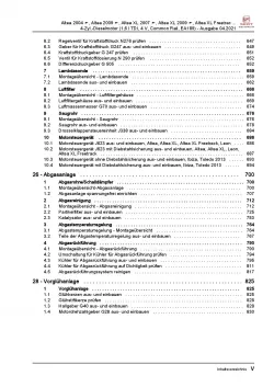 SEAT Toledo 5P 2004-2009 1,6l Dieselmotor TDI 90-105 PS Reparaturanleitung PDF