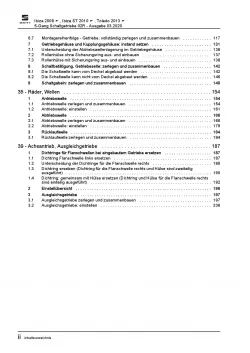 SEAT Toledo Typ KG (12-19) 5 Gang Schaltgetriebe 02R Kupplung Reparaturanleitung