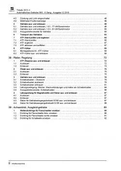 SEAT Toledo Typ KG 2012-2019 6 Gang Automatikgetriebe 09G Reparaturanleitung PDF